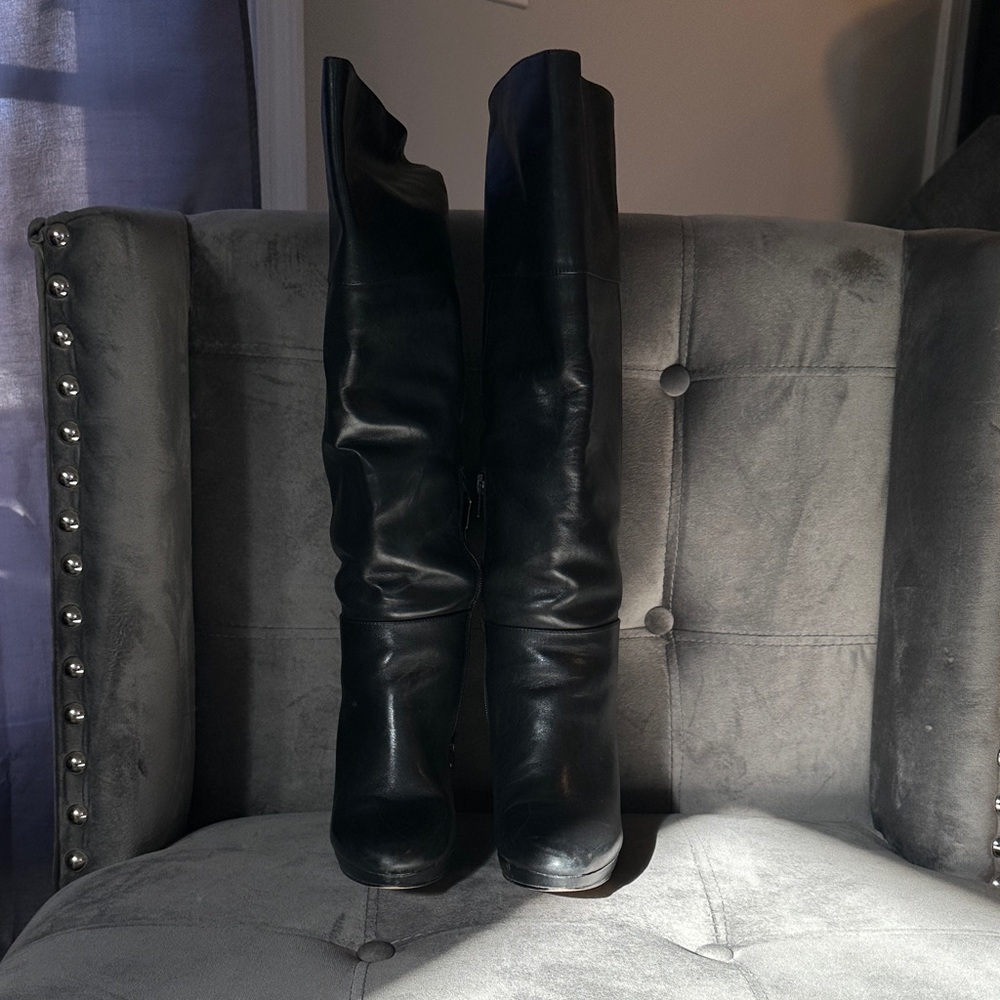 Audrey Brooke Black Over the Knee Boots